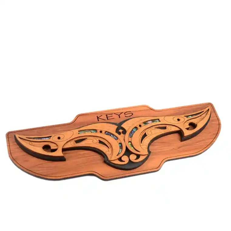 Māori whale tail key rack