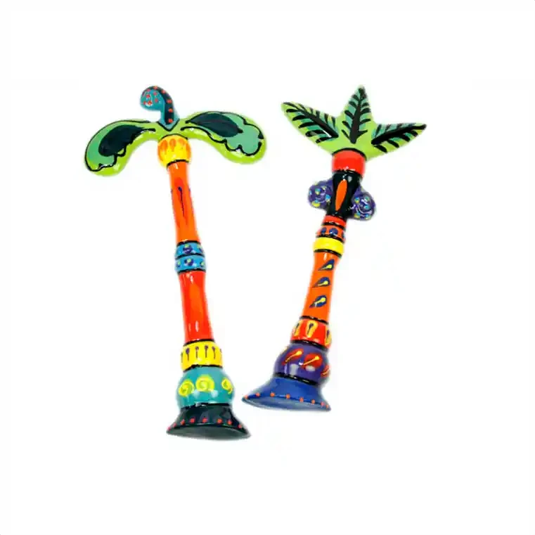 Ceramic palm trees and ceramic nikau trees