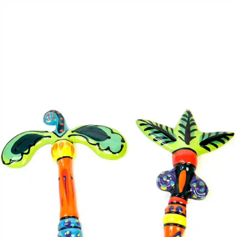 Ceramic palm trees and ceramic nikau trees