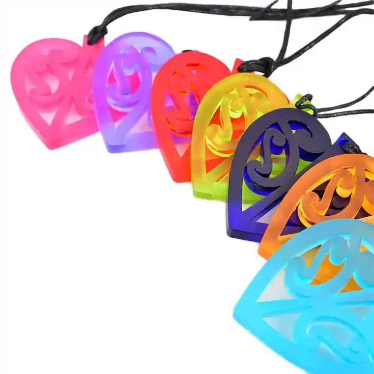 Resin heart pendants