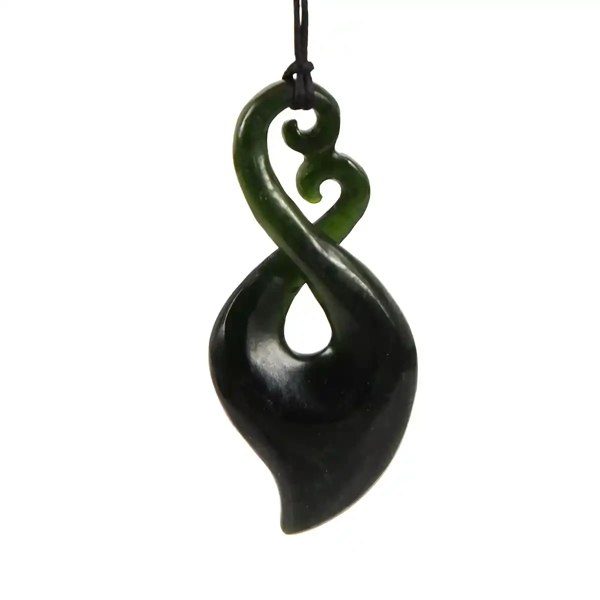 Twist with double koru greenstone pendant