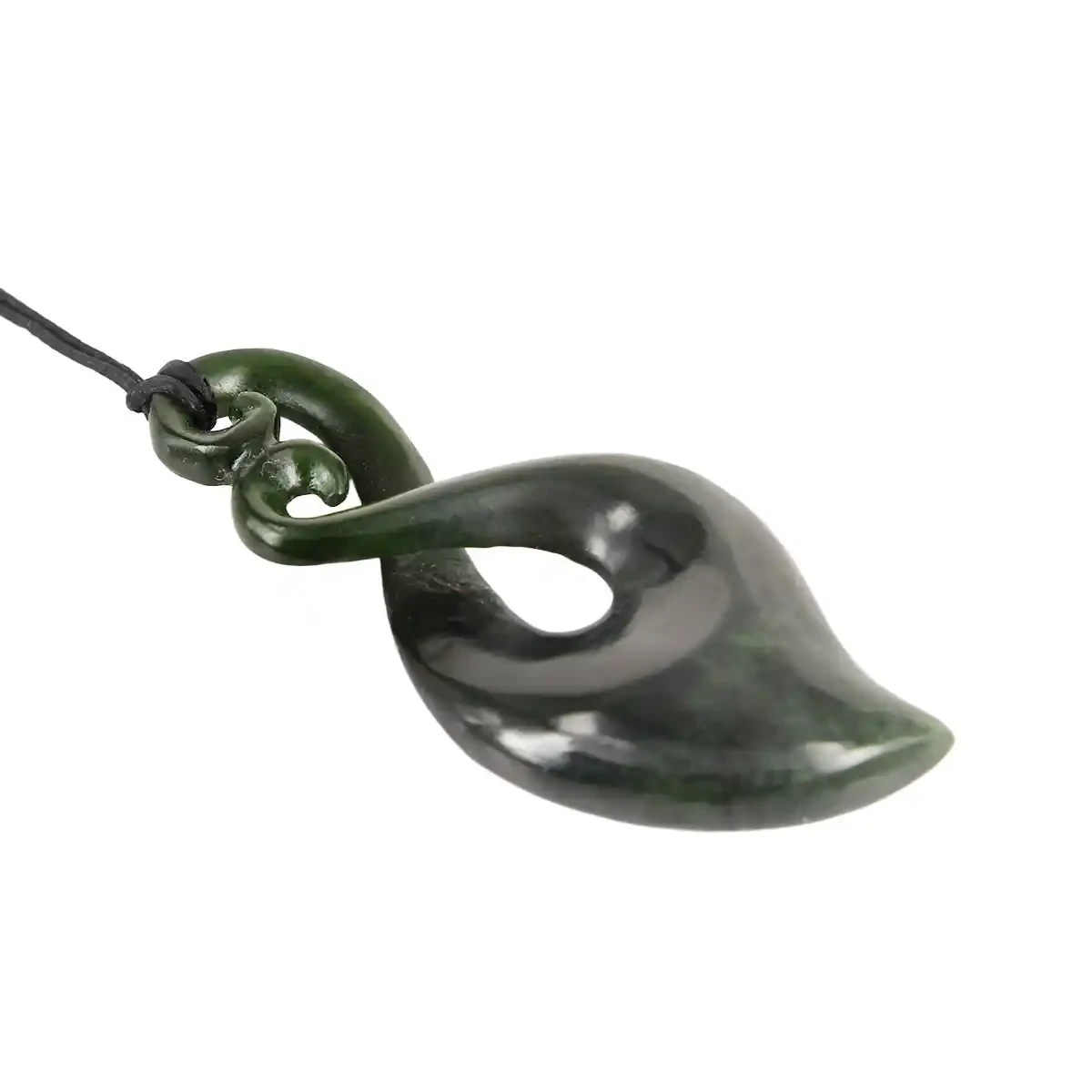 Twist with double koru greenstone pendant