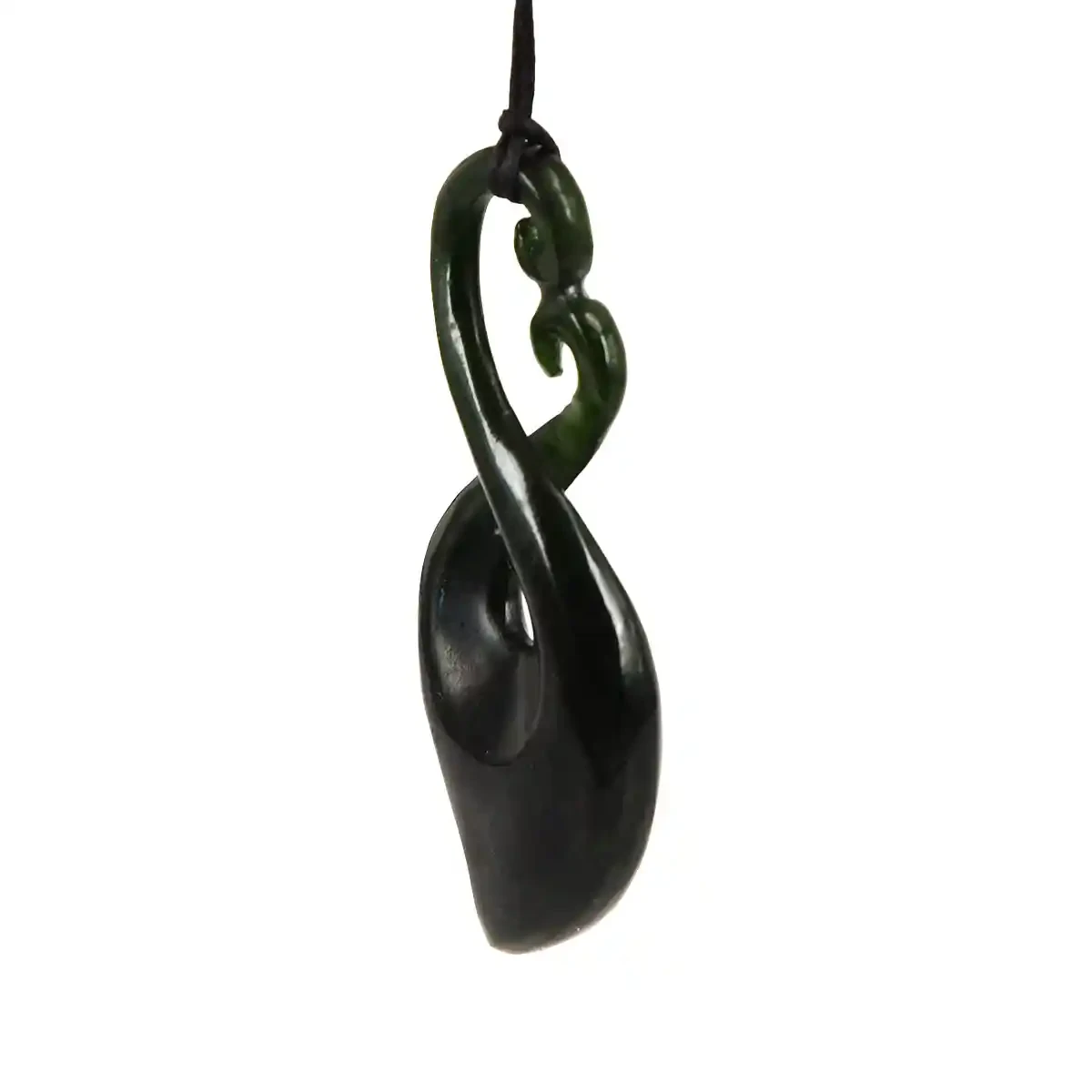 Twist with double koru greenstone pendant