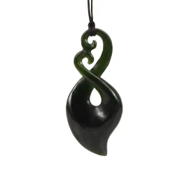 Twist with double koru greenstone pendant