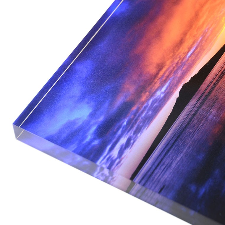 Acrylic photoblock 'Rangitoto Sunrise'