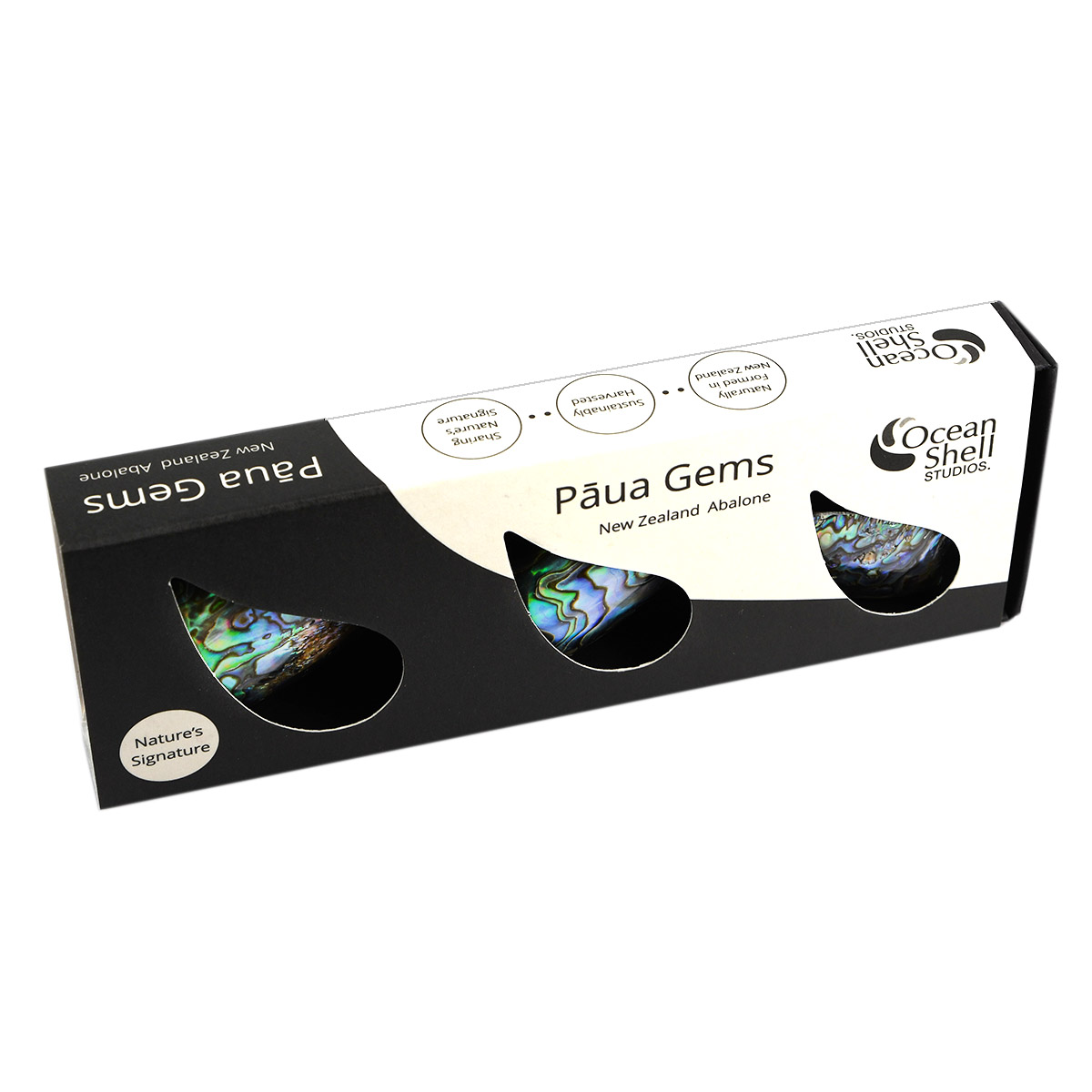 Pāua gems in a box