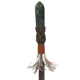 Maori taiaha with greenstone tongue