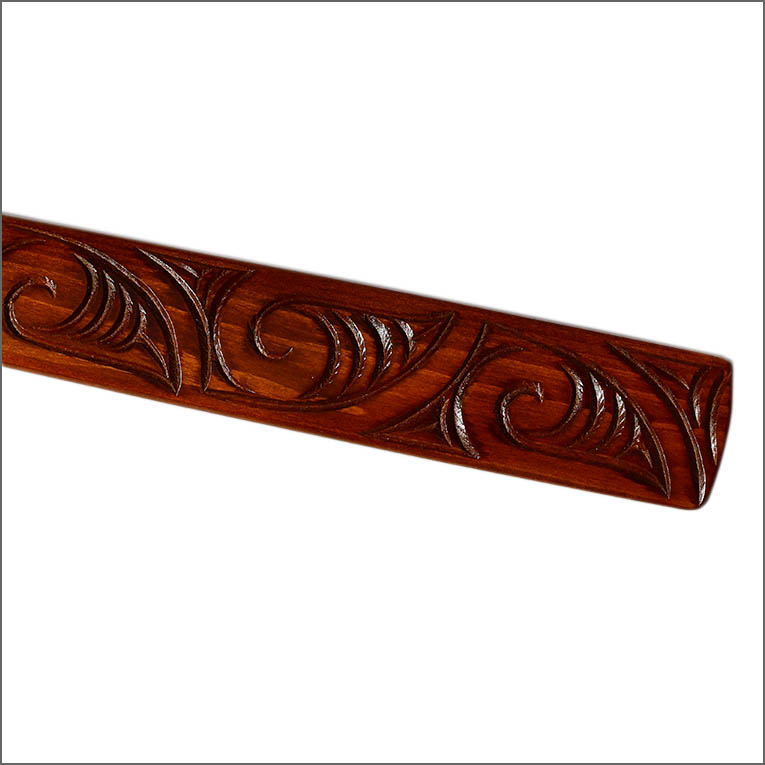 Maori taiaha with greenstone tongue