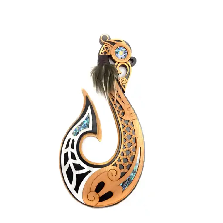 Large Māori fishhook wall decoration