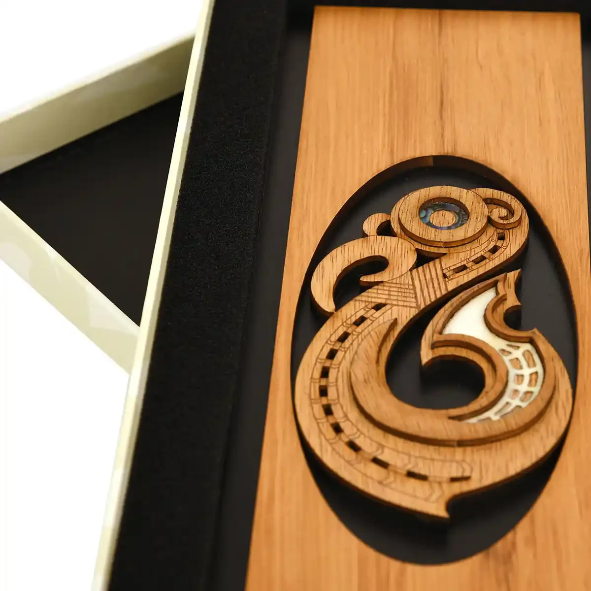 Māori fishhook wall art panel