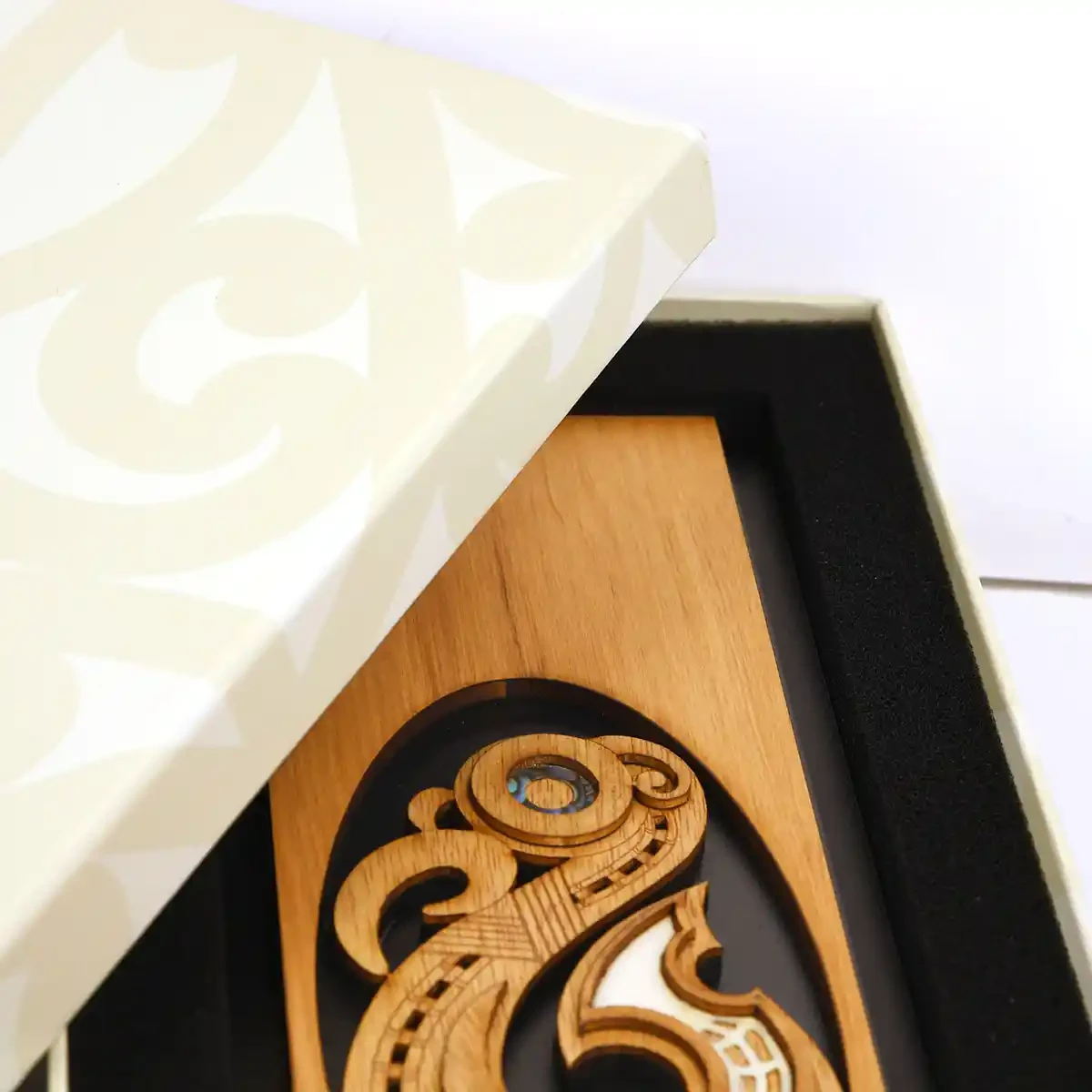 Māori fishhook wall art panel