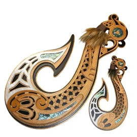 Huge Māori fishhook wall decoration