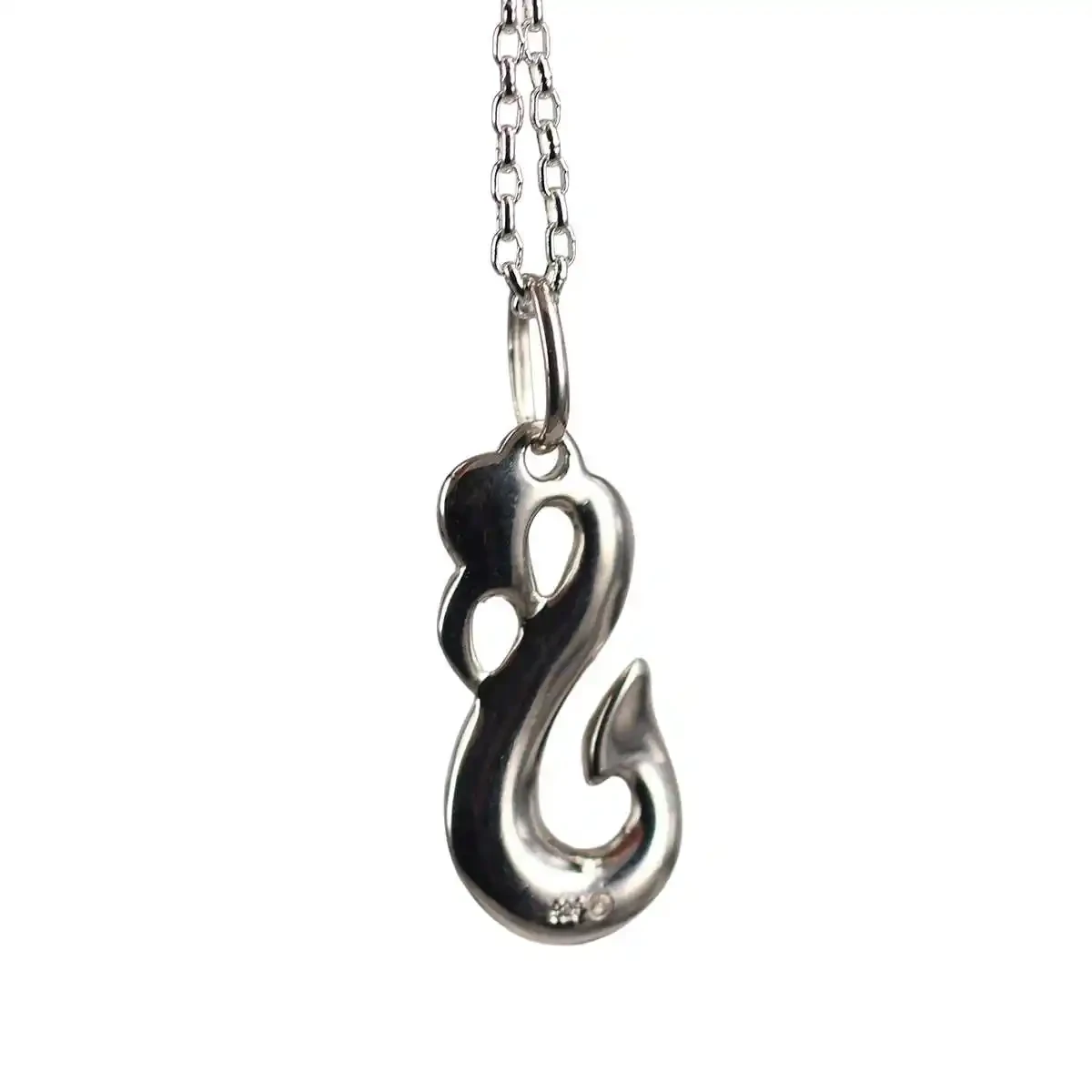 Sterling silver manaia pendant with pounamu