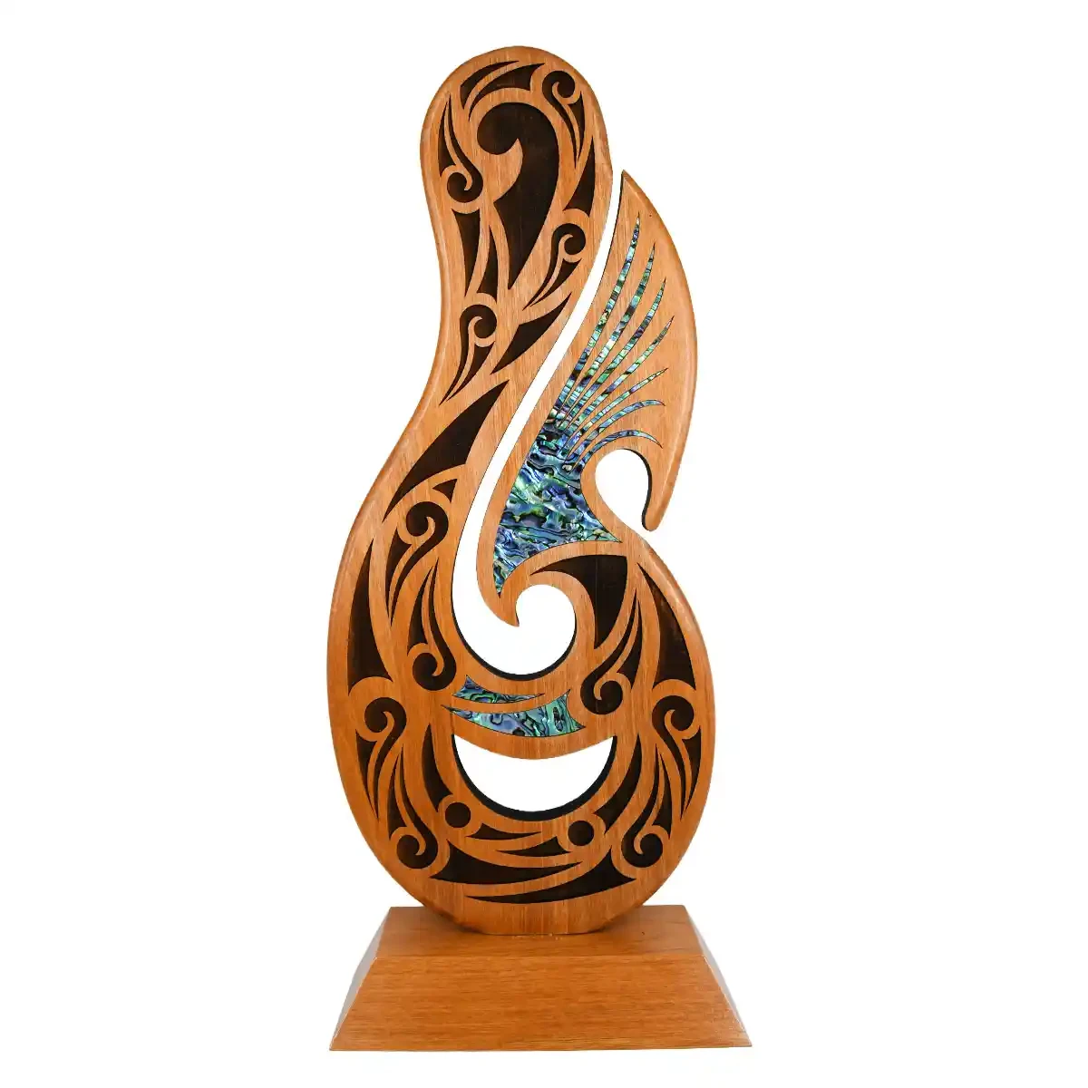 Large Māori fishhook trophy sculpture