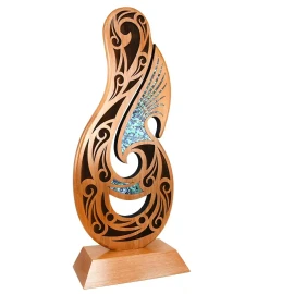Large Māori fishhook trophy sculpture