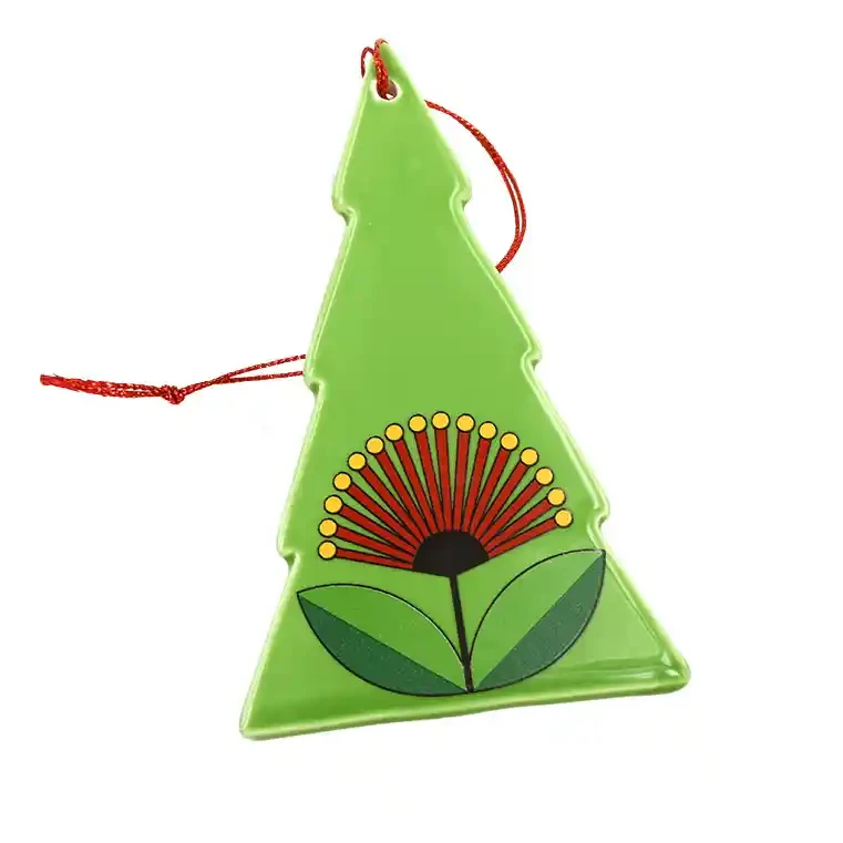 Ceramic Xmas trees with kiwi icons