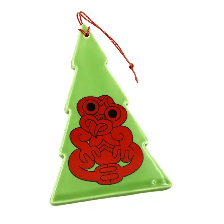 Ceramic Xmas trees with kiwi icons