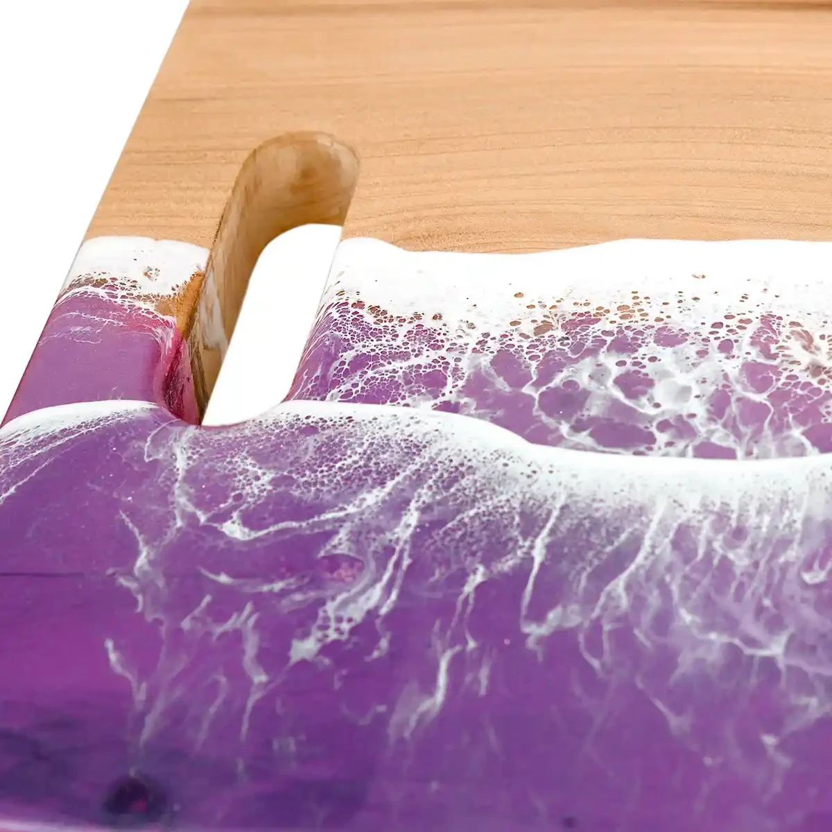 Ocean resin art cheese boards from Macrocarpa wood