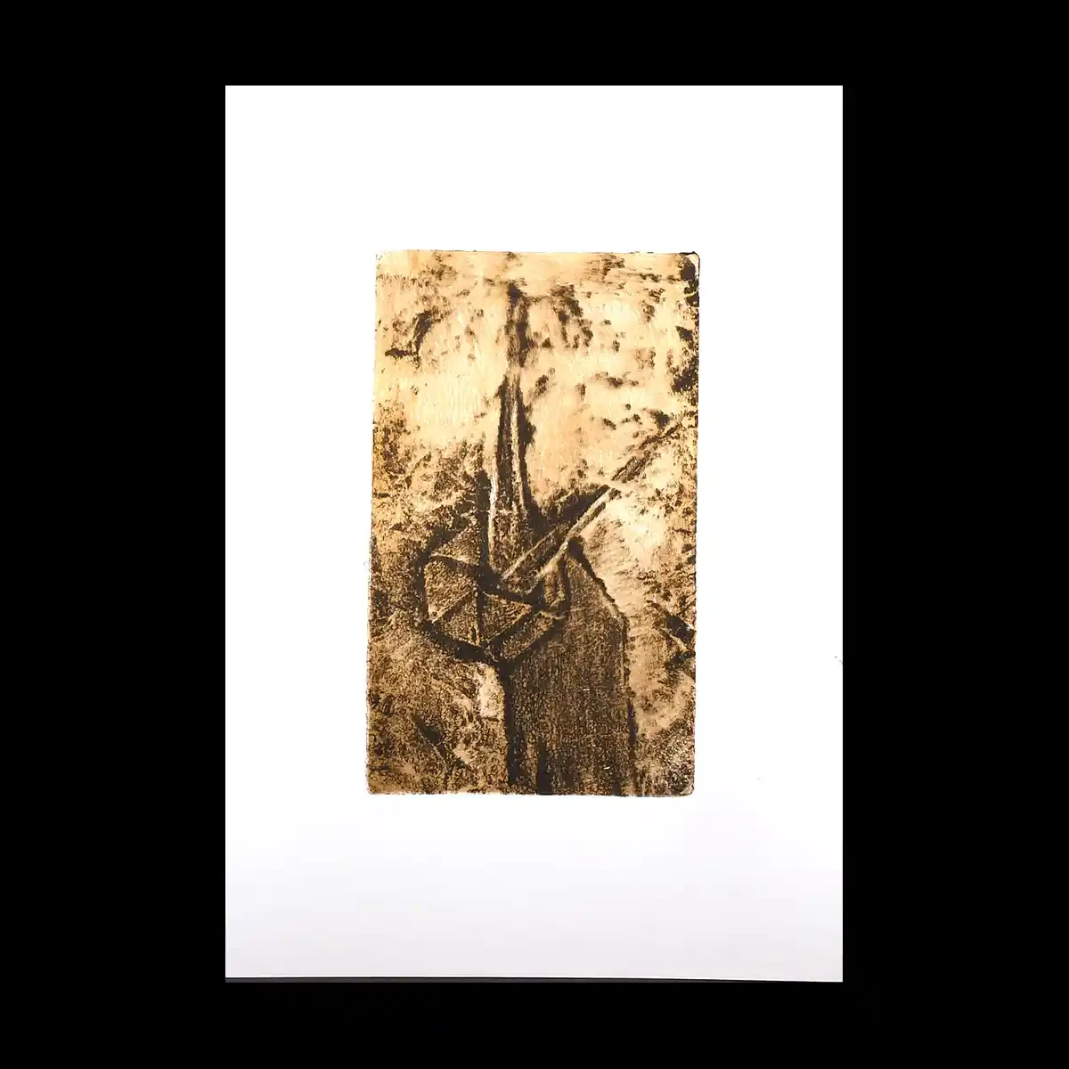 Monotype prints of flax flowers