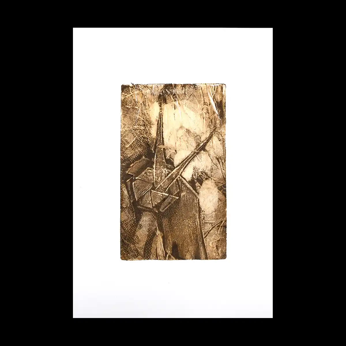 Monotype prints of flax flowers