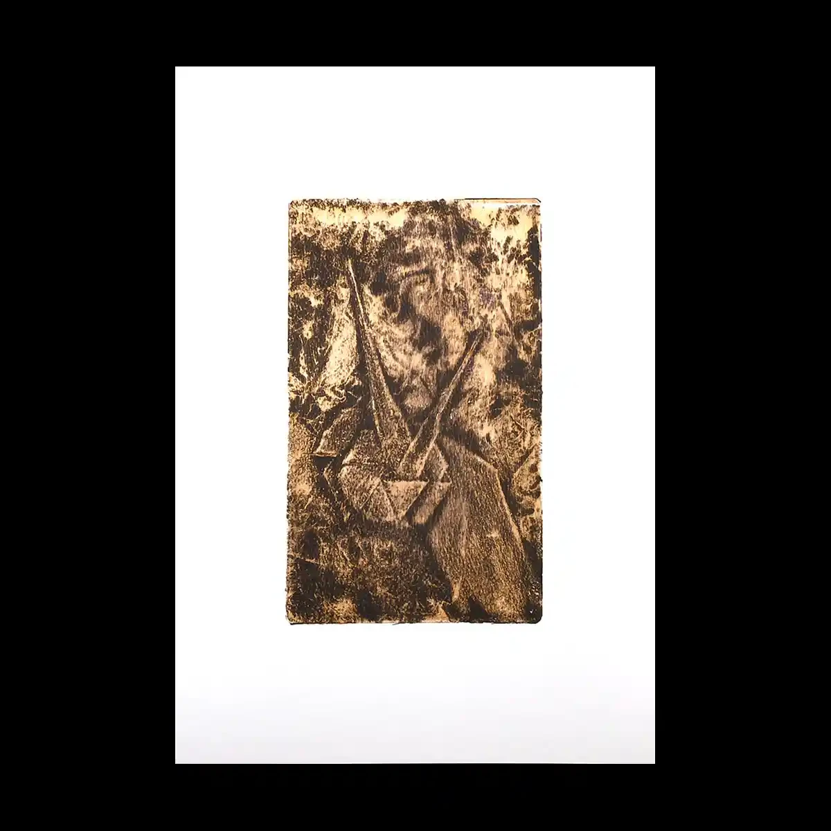 Monotype prints of flax flowers