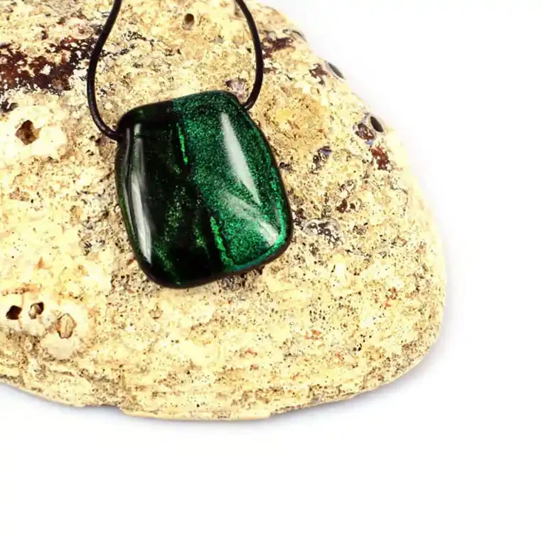 Green dichroic glass pendants