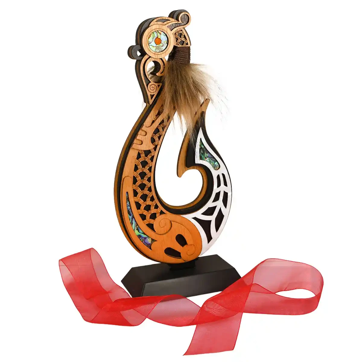 Double-sided Māori Fishhook trophy