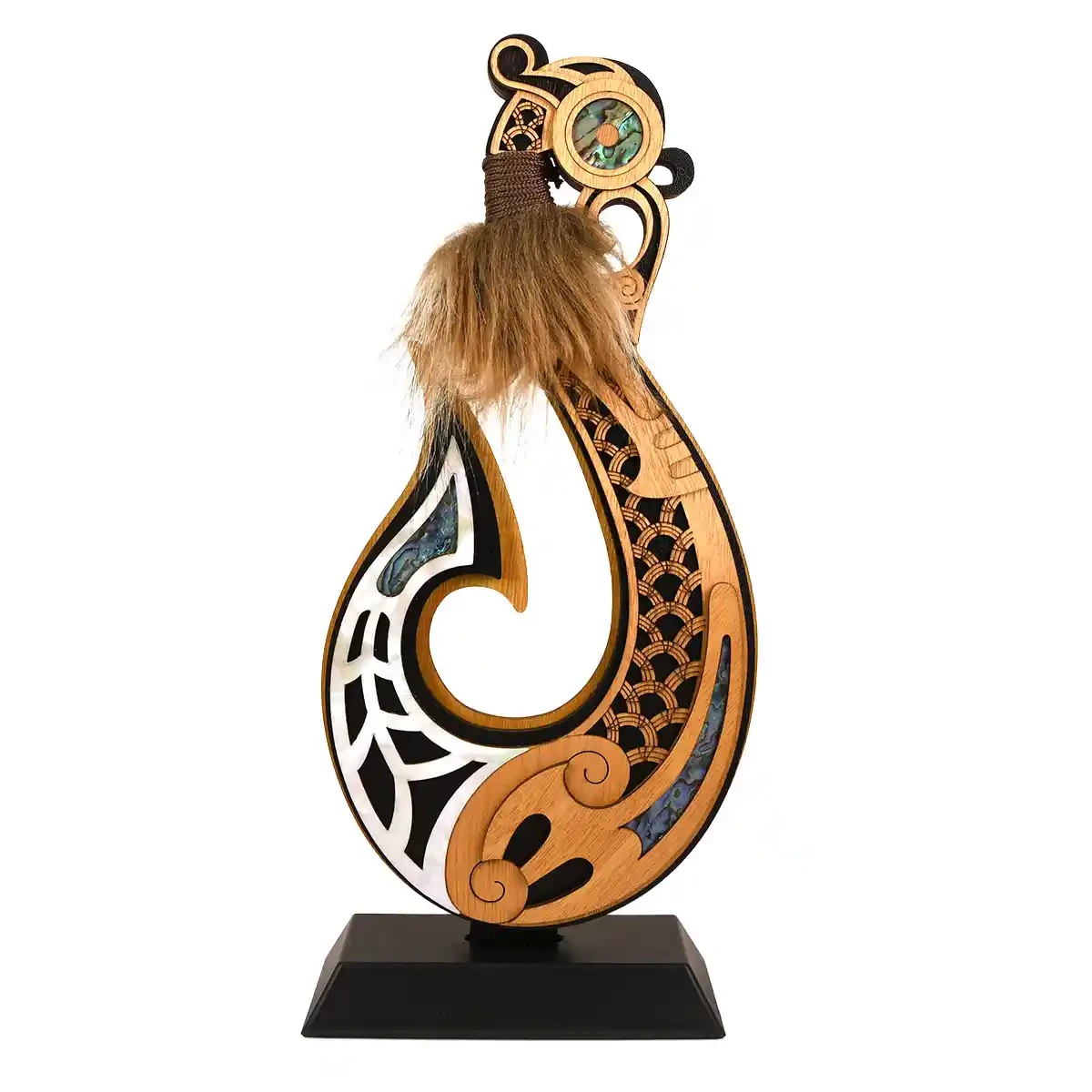 Double-sided Māori Fishhook trophy