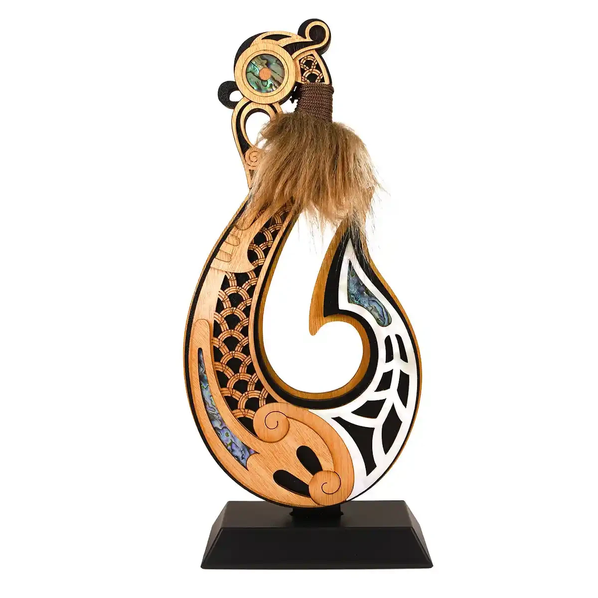 Double-sided Māori Fishhook trophy
