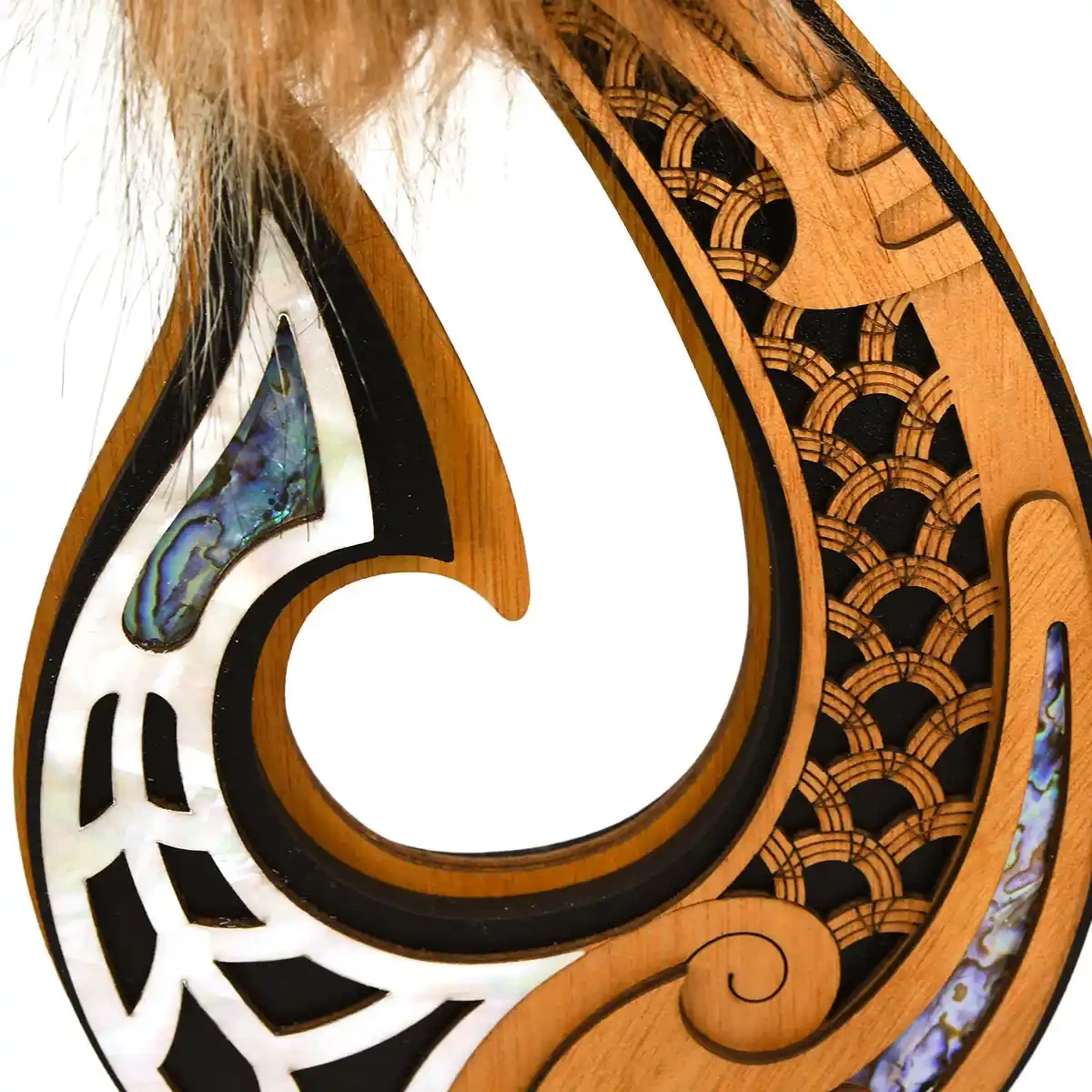 Double-sided Māori Fishhook trophy