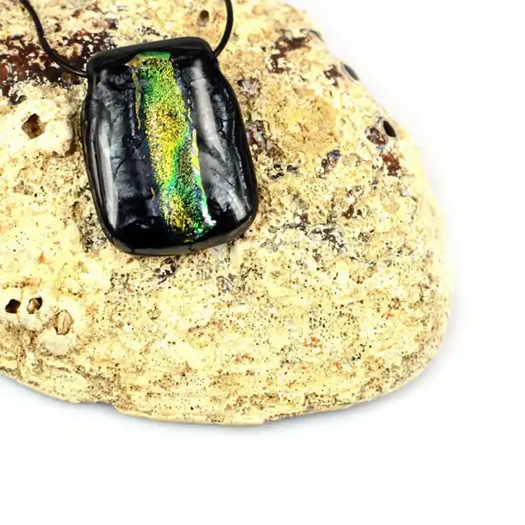 Green dichroic glass pendant