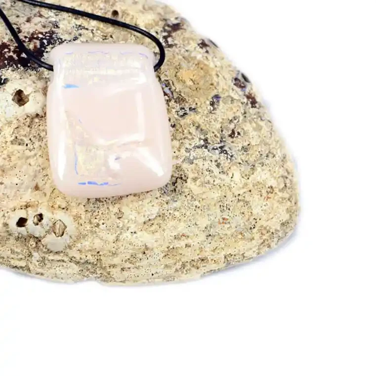  White dichroic glass pendant