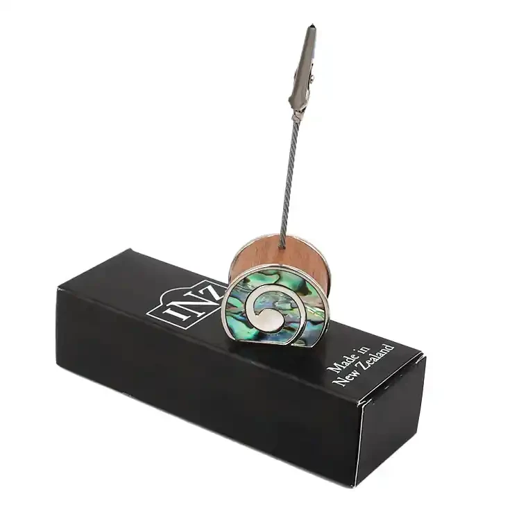 Koru photo holders with paua inlay