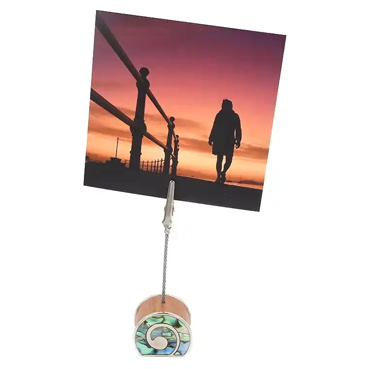 Koru photo holders with paua inlay