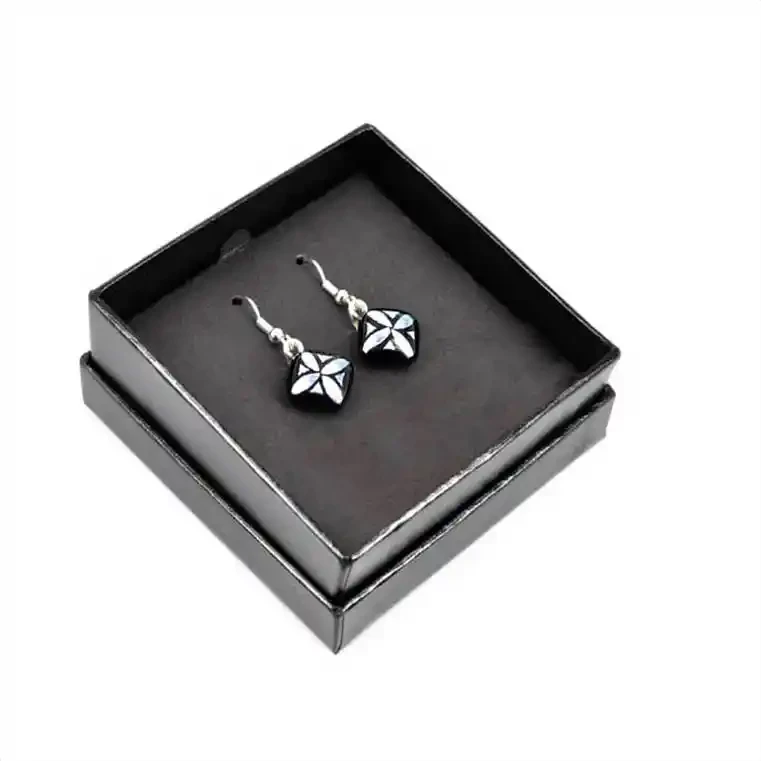 Dichroic glass earrings, tapa design