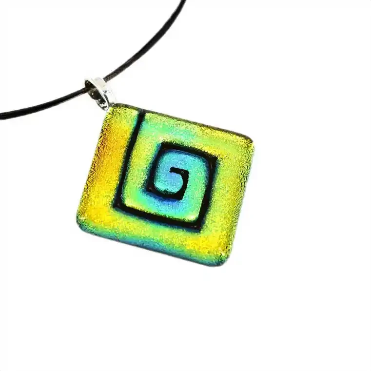 Square koru glass pendant