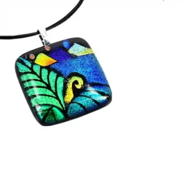 Golden koru glass pendant