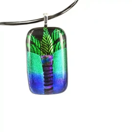 Palm tree glass pendant