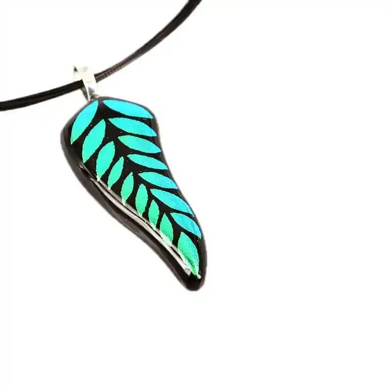 Green fern glass pendant