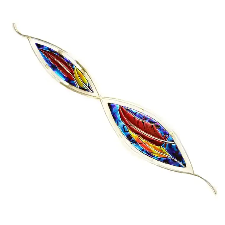 Glass sculpture with steel