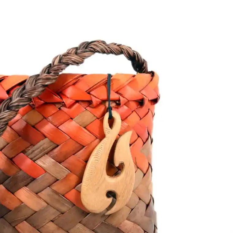 Wooden fishhook pendants