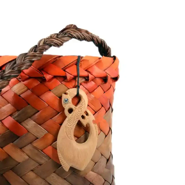 Manaia fishhook wood pendants