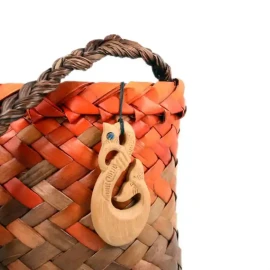 Tangaroa fishhook wood pendants