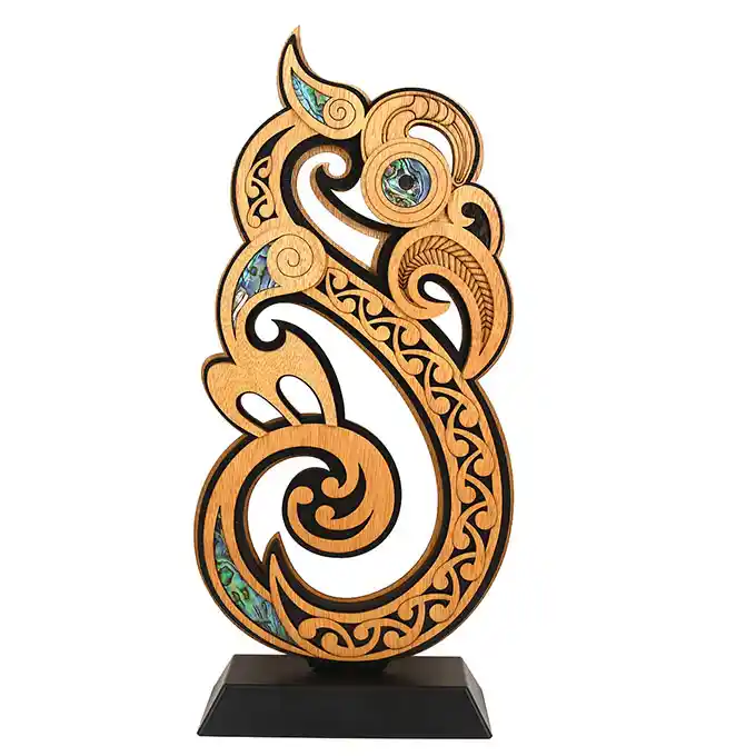 Māori manaia trophy by our Māori artist Mike and his team