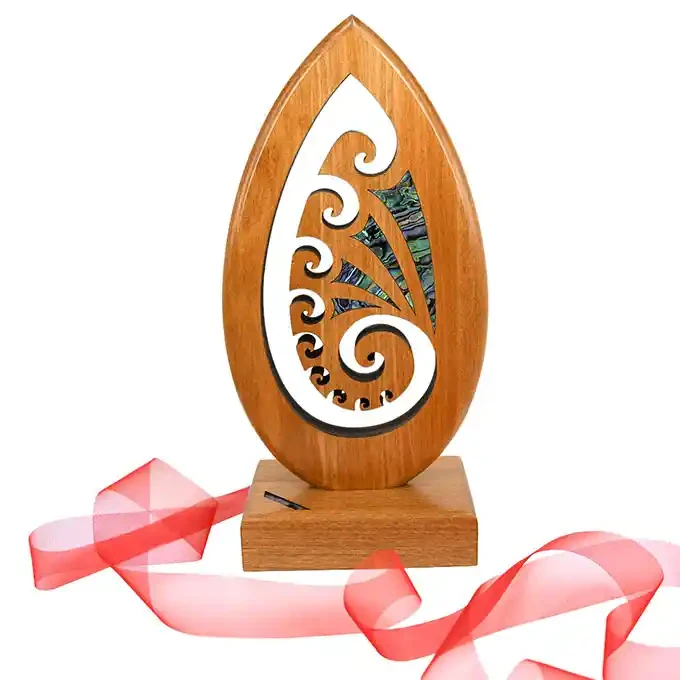 Māori koru spiral trophy